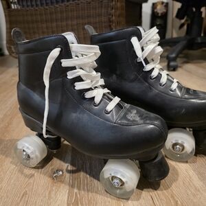 Black Roller Skates with White Laces